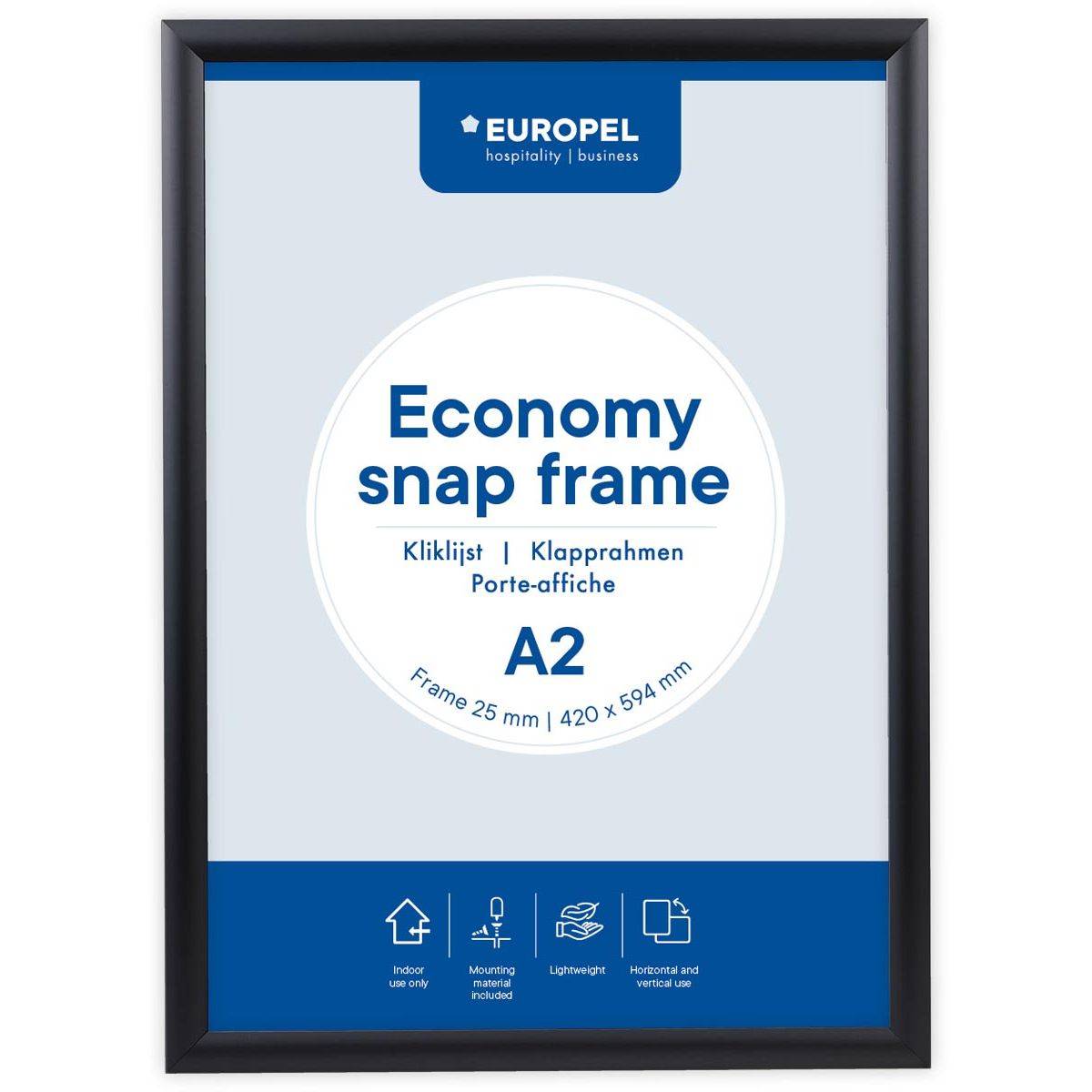 EUROPEL Plakatrahmen Economy, DIN A2, 25 mm, schwarz-0