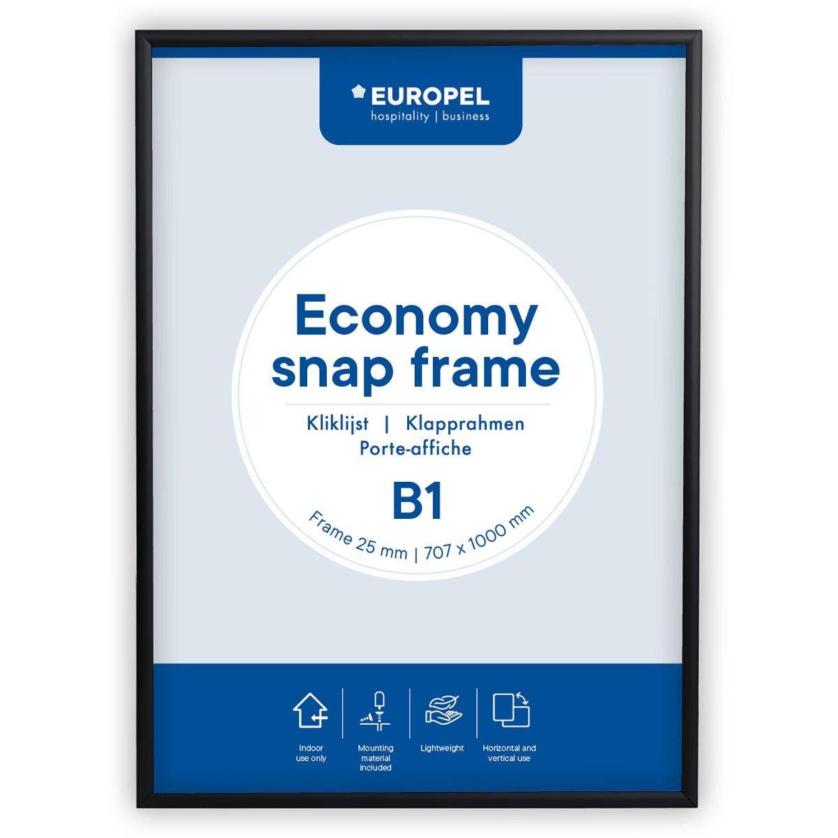 EUROPEL Plakatrahmen Economy, DIN B1, 25 mm, schwarz-0