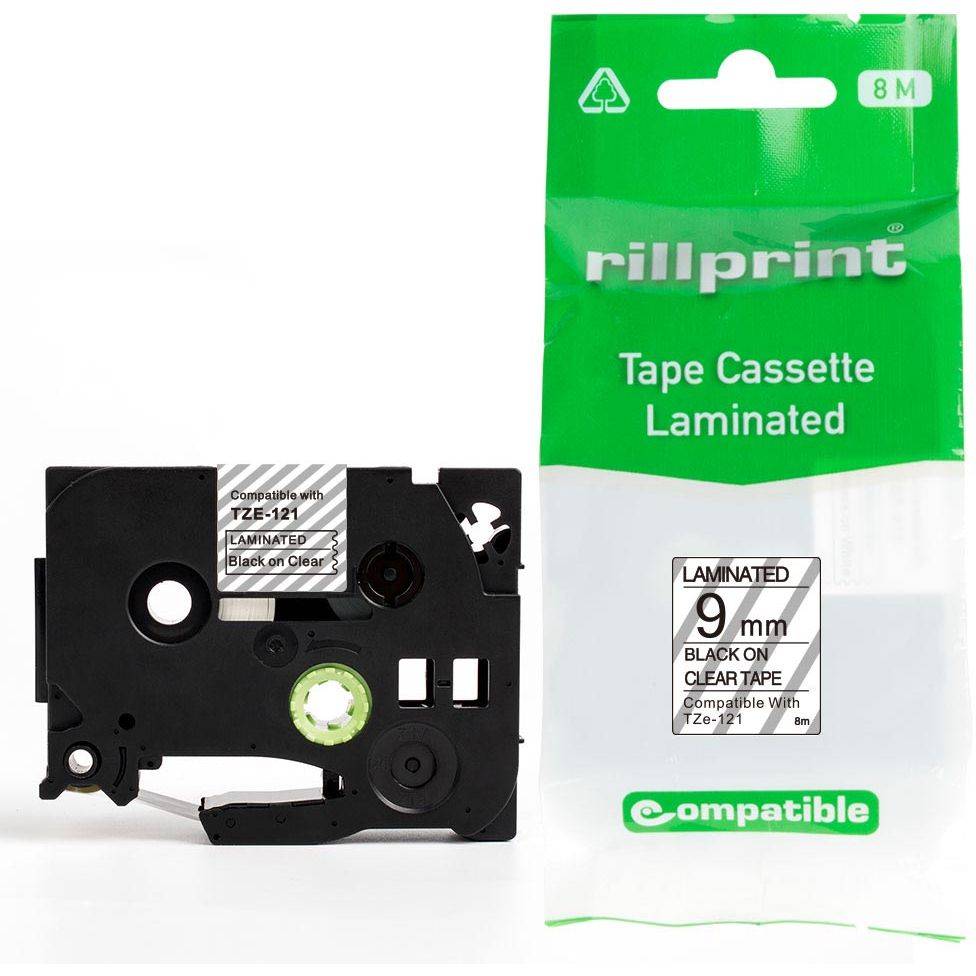 rillprint Schriftbandkassette, schwarz/transparent,9mm x 8m-0