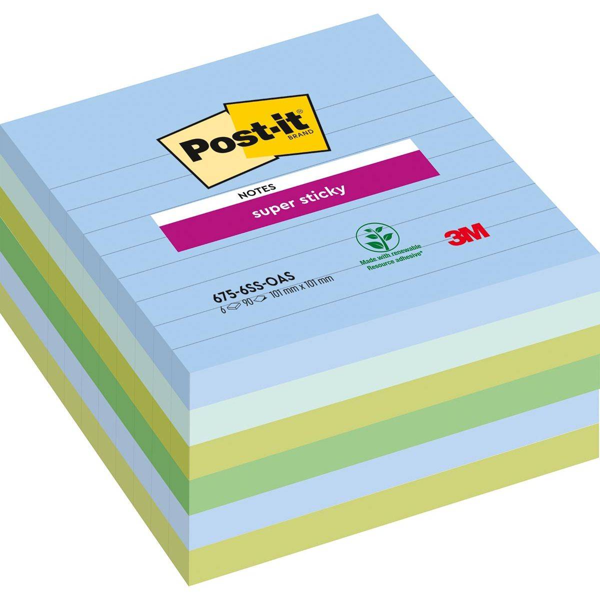 Post-it Haftnotizen super sticky notes, liniert, 101x101 mm-0