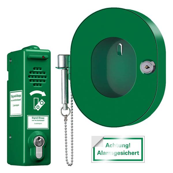 Kombi-Set: Türwächter verschiedenschließend, 80 dB/105 dB mit Notschlüsselkasten