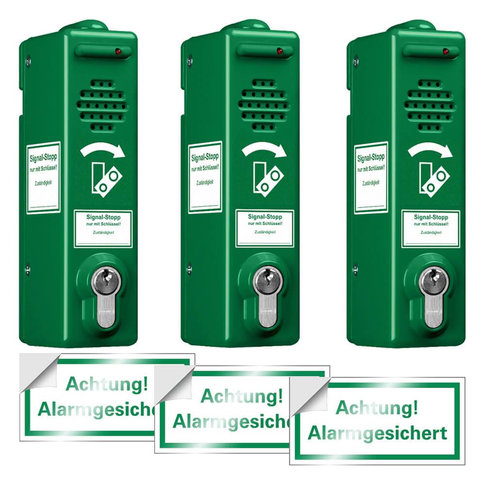 BIGPACK 3 x Türwächter ABUS Zylinderschloss gleichschließend, 80 dB/105 dB, grün-0