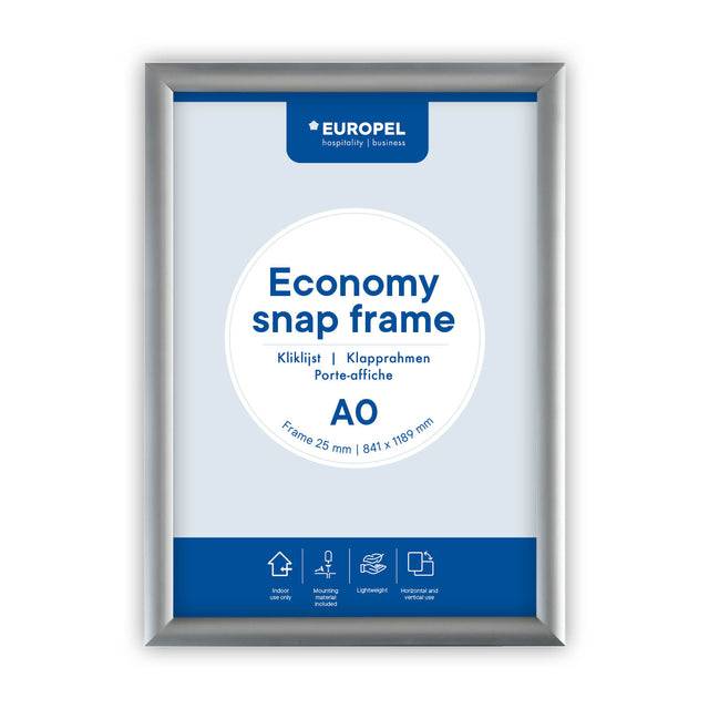 EUROPEL Plakatrahmen Economy, DIN A0, 25 mm, silber eloxiert-0