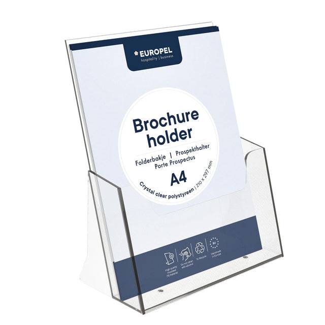 EUROPEL Tisch-Prospekthalter, A4 hoch, 1 Fach, glasklar-0