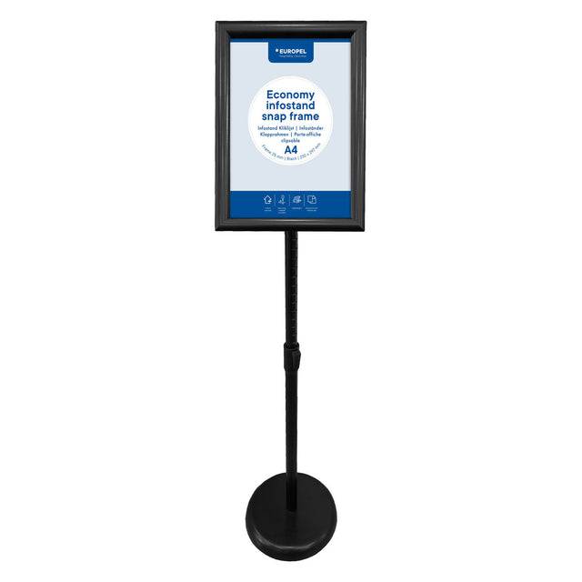 EUROPEL Infoständer ECONOMY + Plakatrahmen, DIN A4, schwarz-0