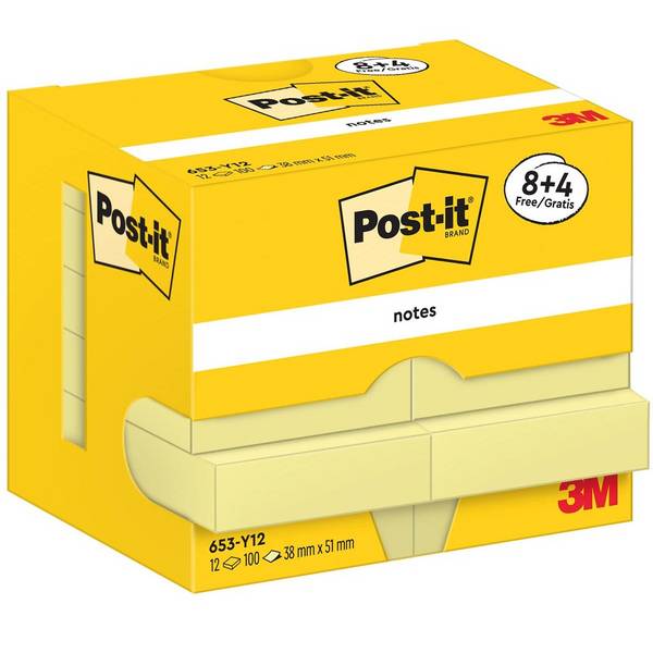 Post-it Notes Haftnotizen, 51 x 38 mm, gelb (9000832)