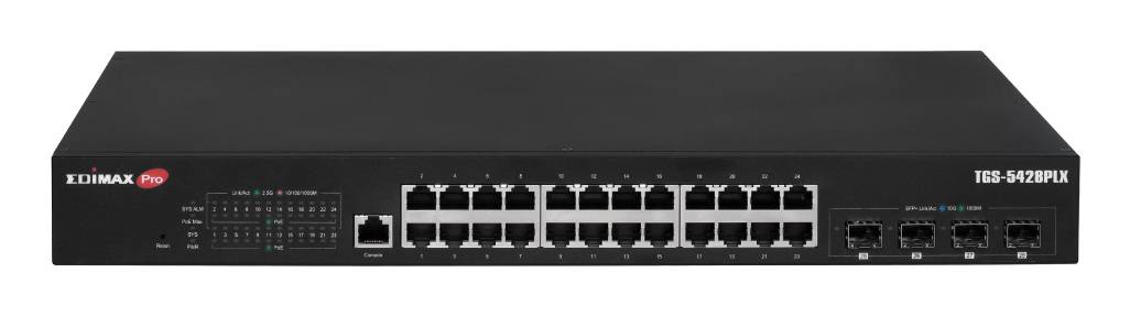 Edimax Pro TGS-5428PLX - Switch - surveillance, vlan, L2 - 24 x 2.5GBase-T + 4 x 10 Gigabit SFP+ (Uplink)-2