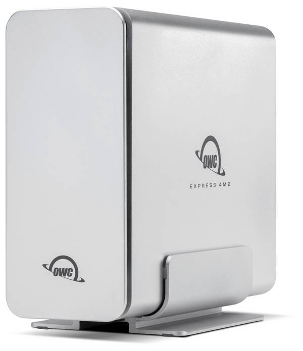 OWC Express 4M2, SSD-Gehäuse, M.2, PCI Express 4.0, 40 Gbit/s, USB Anschluss, Silber