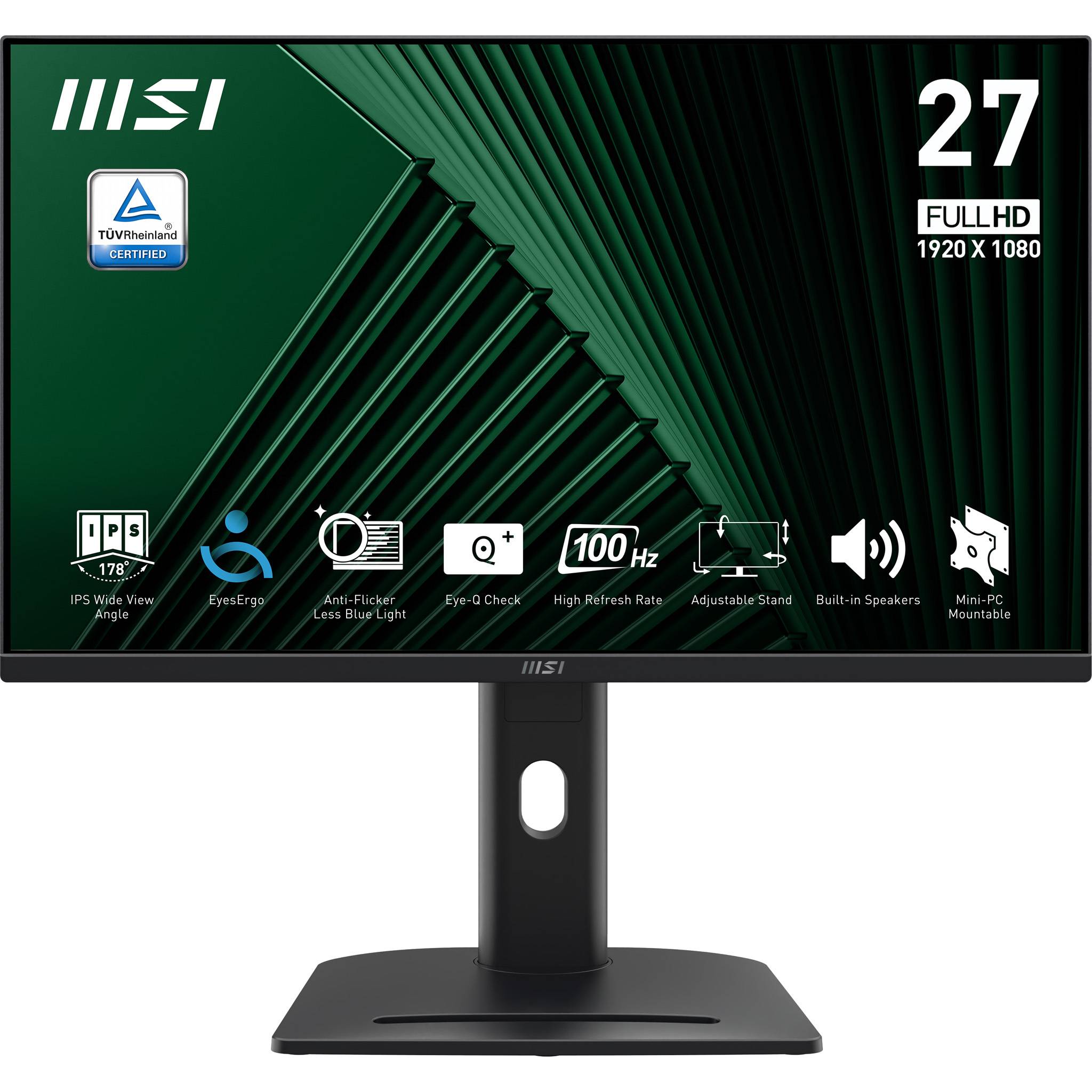 MSI Pro Mp275Pg 27 Fhd//IPS/PIVOT/HP/ADAPTIVSYNC Flachbildschirm TFT/LCD 68,6 cm 1 ms 1.300:1 IPS DisplayPort HDMI VGA-1