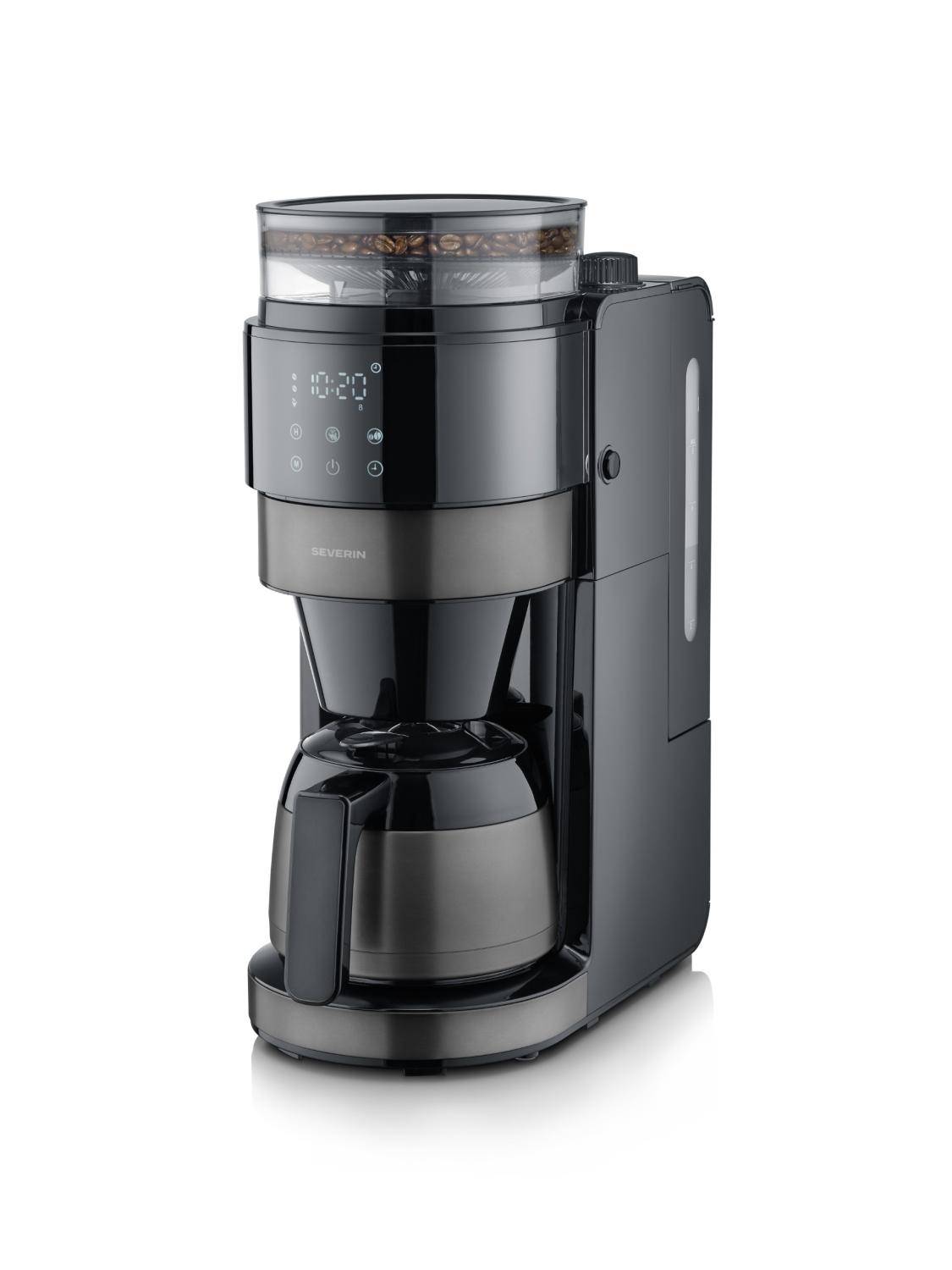 Severin KA4831, Filterkaffeemaschine, Kaffeebohnen, Gemahlener Kaffee, Eingebautes Mahlwerk, 900 W, Schwarz-0