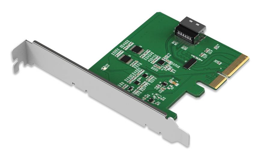 Icy Dock MCIO 4i to PCle 5.0 x4 Adapter with Redriver-0
