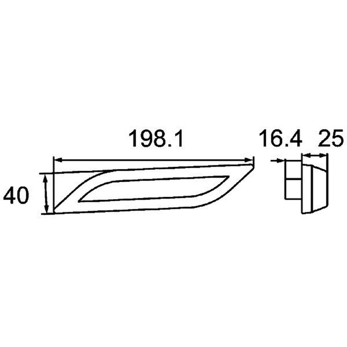 HELLA 2BA 013 332-101 Blinkleuchte - Shapeline Style Slim - LED - 12/24V - Anbau - Lichtscheibenfarb-3