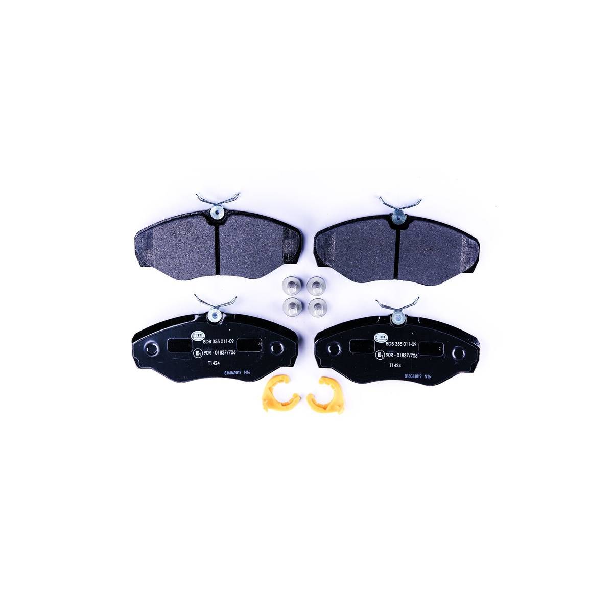 Bremsbelagsatz mit Verschleißwarnkontakt 18,4 mm HELLA für u.a. NISSAN PRIMASTAR-1