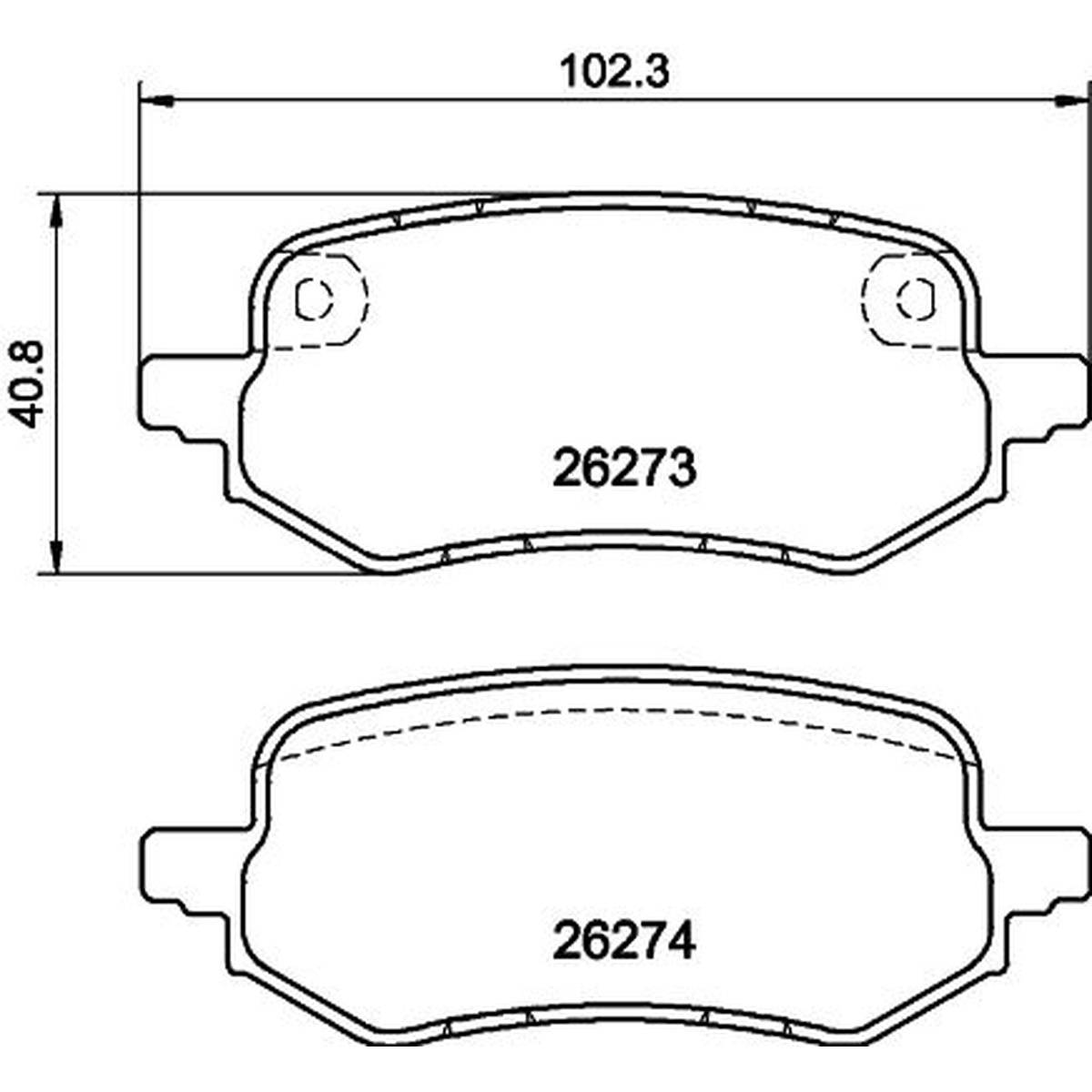 Bremsbelagsatz Scheiben mit Verschleißwarnanzeige 14,5 mm HELLA für FORD PUMA-2