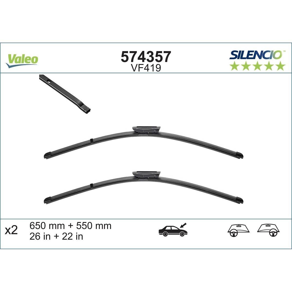 Wischblatt vorne Flachbalkenwischblatt mit Spoiler VALEO für u.a. RENAULT SCÉNIC-2