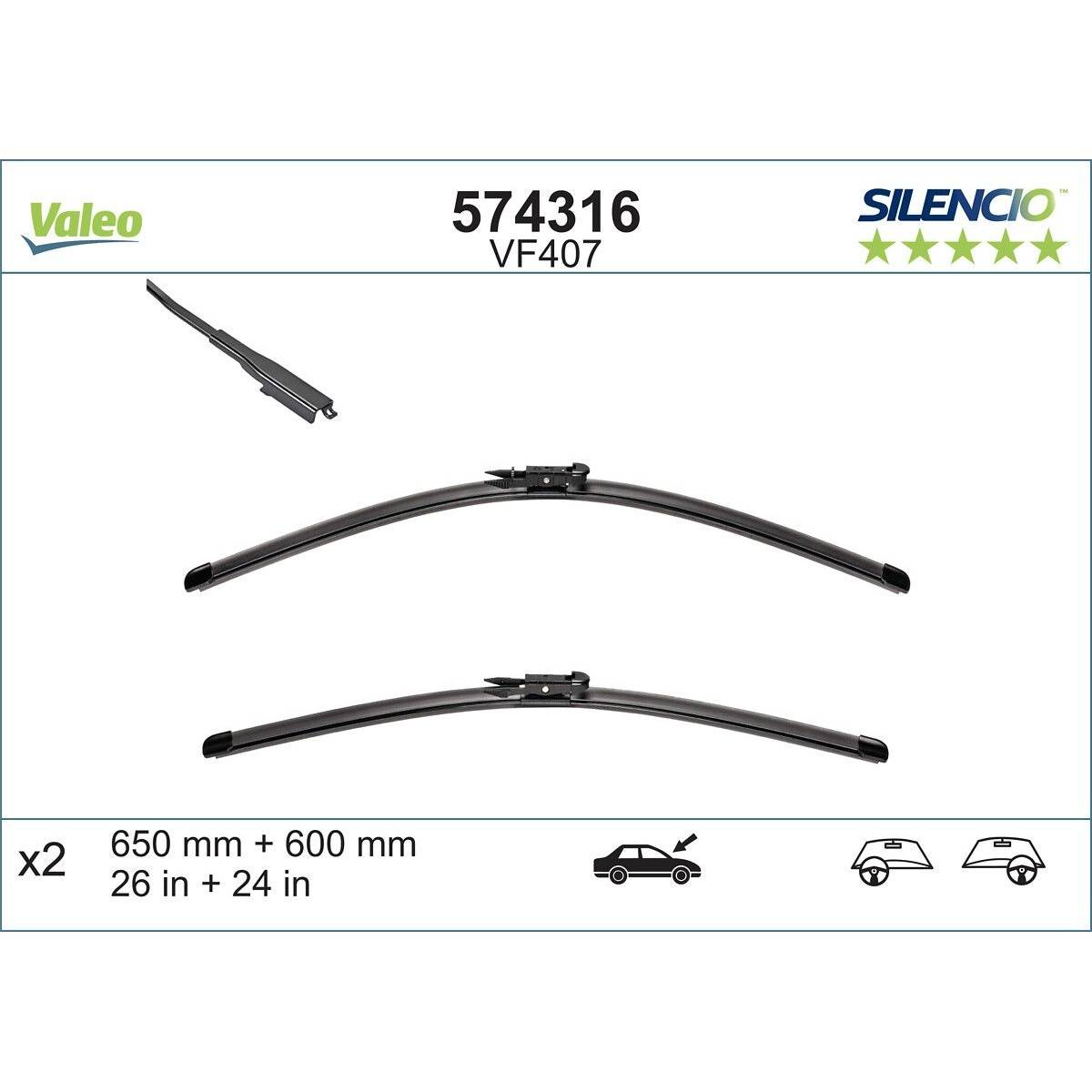 Wischblatt vorne Flachbalkenwischblatt mit Spoiler VALEO für MERCEDES-BENZ VANEO-2
