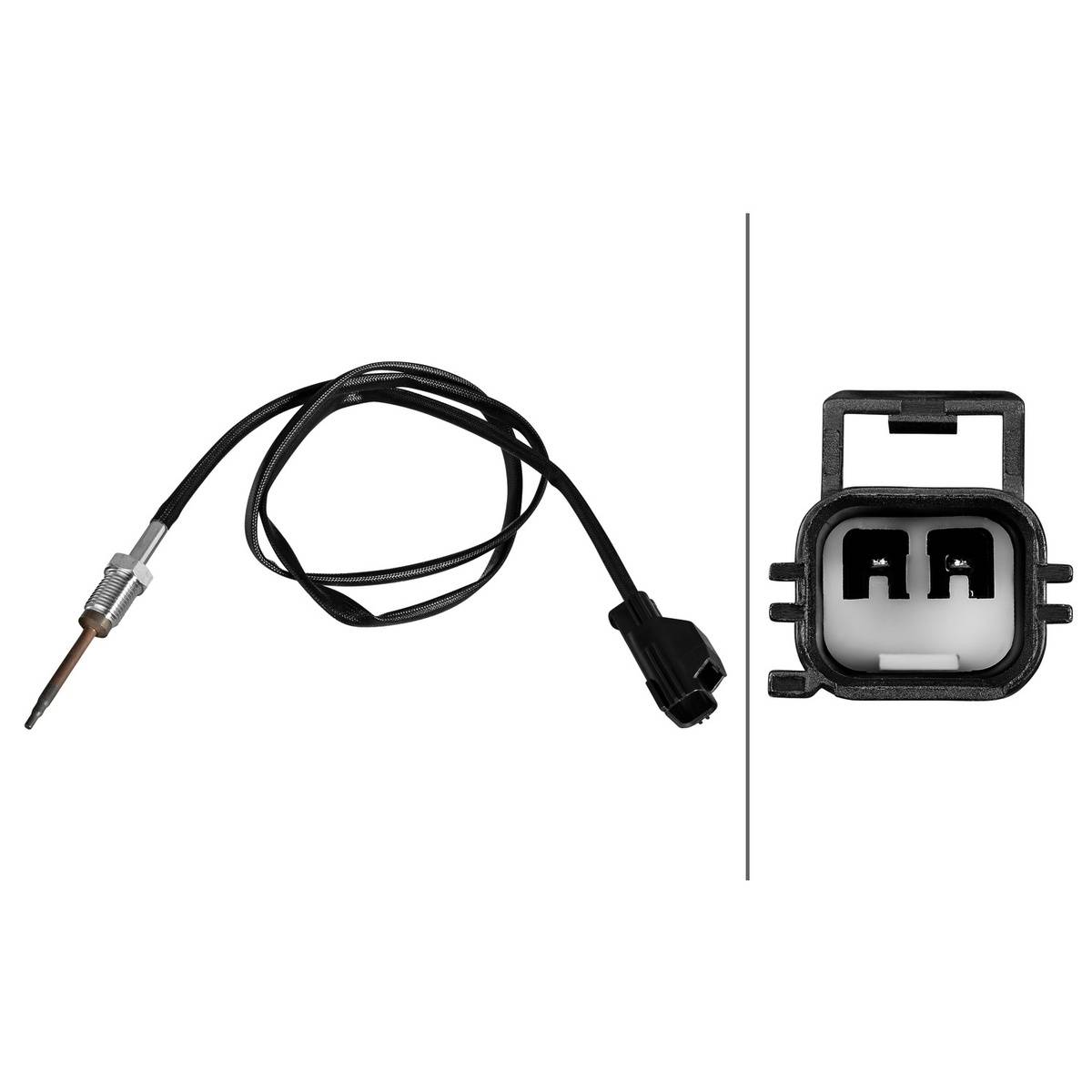 Sensor Abgastemperatur 2-polig 835 mm Kabel HELLA für u.a. FORD GALAXY-3
