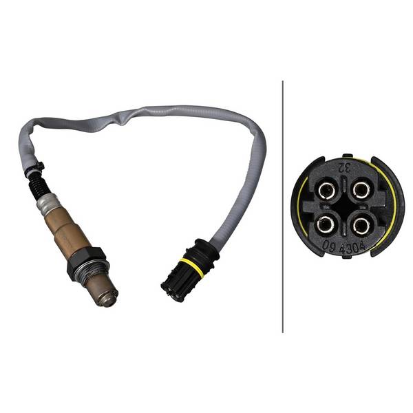Lambdasonde beheizt 4-polig 340 mm Kabel HELLA für u.a. BMW 3er