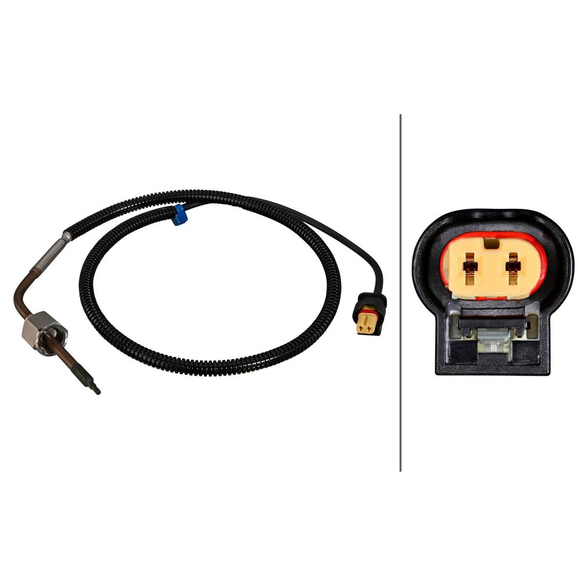 Sensor Abgastemperatur geschraubt 2-polig 670 mm Kabel HELLA für MB M-KLASSE-4