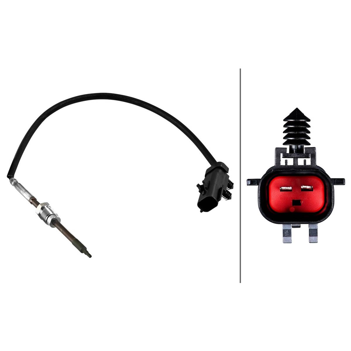 Sensor Abgastemperatur geschraubt 2-polig 320 mm Kabel HELLA für diverse Fzg.-3