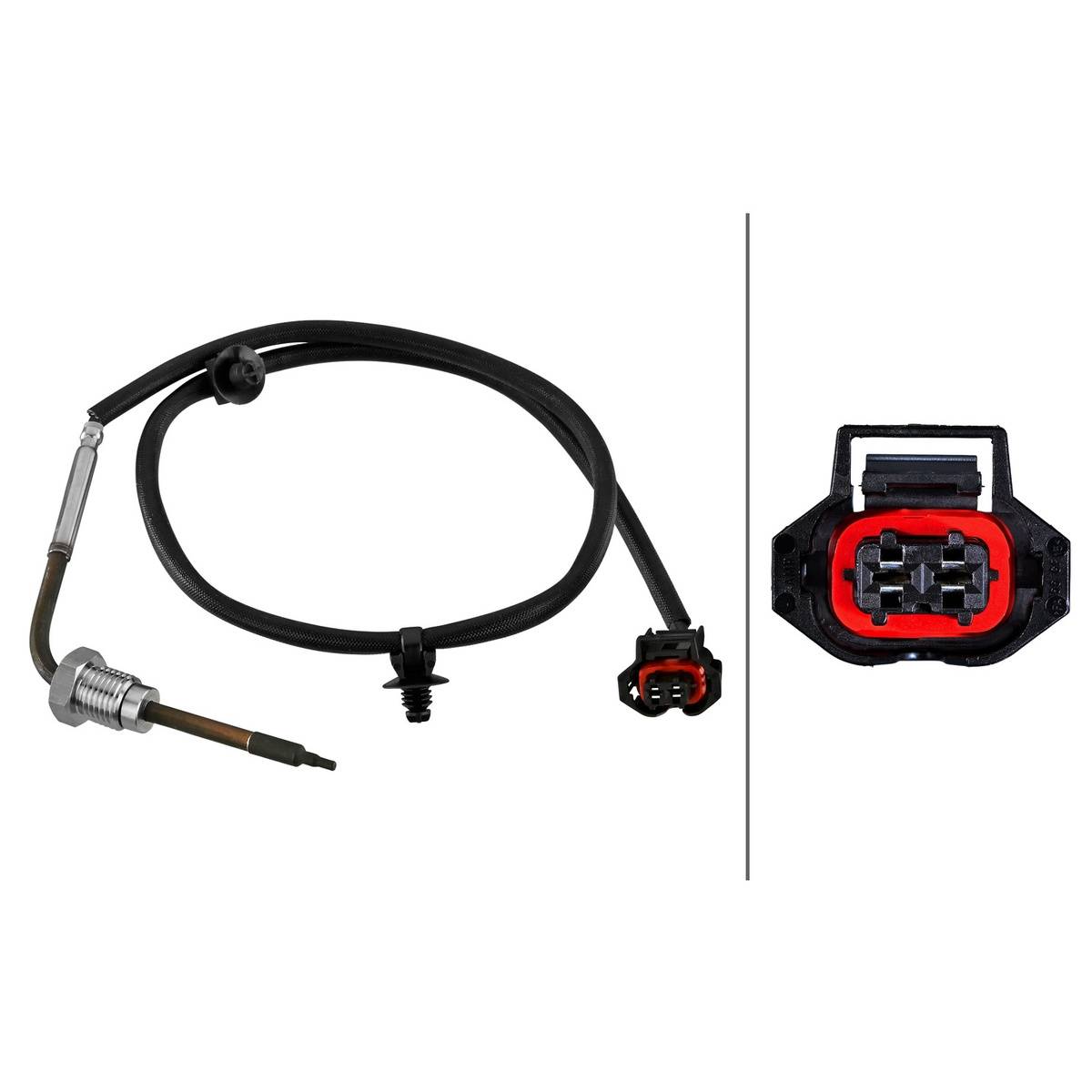 Sensor Abgastemperatur 2-polig 640 mm Kabel HELLA für u.a. OPEL ANTARA-3