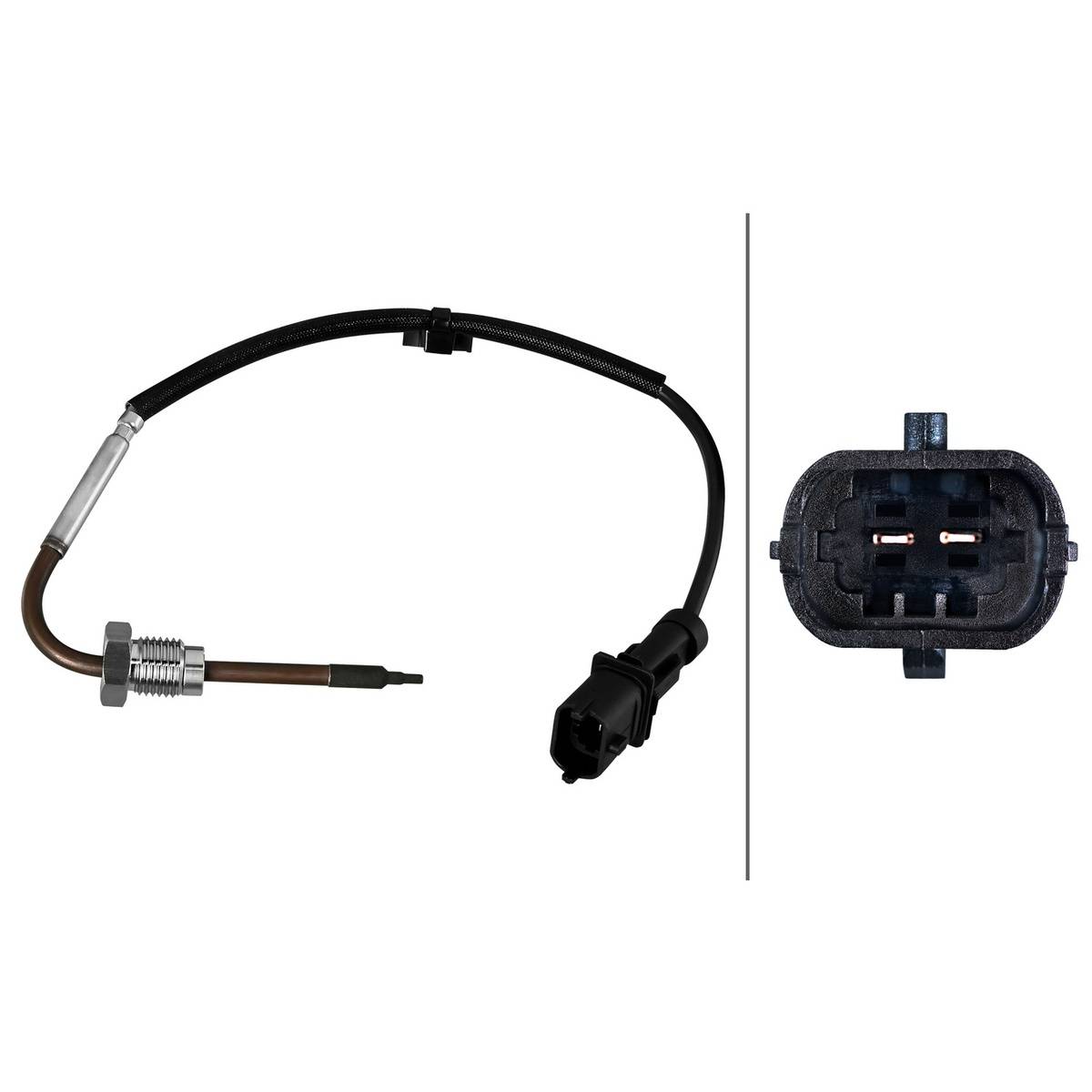 Sensor Abgastemperatur 2-polig 270 mm Kabel HELLA für u.a. OPEL INSIGNIA-3