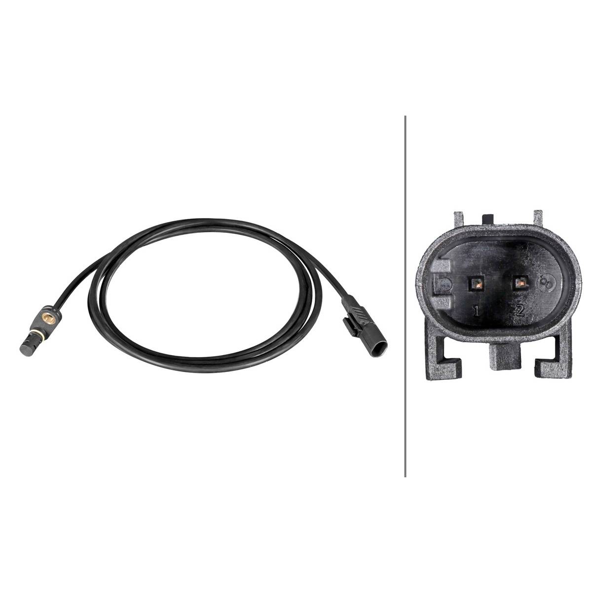Sensor Raddrehzahl 2-polig Hallsensor 1.742 mm Kabel HELLA für u.a. VW CRAFTER-0