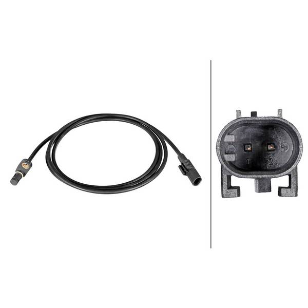 Sensor Raddrehzahl 2-polig Hallsensor 1.742 mm Kabel HELLA für u.a. VW CRAFTER