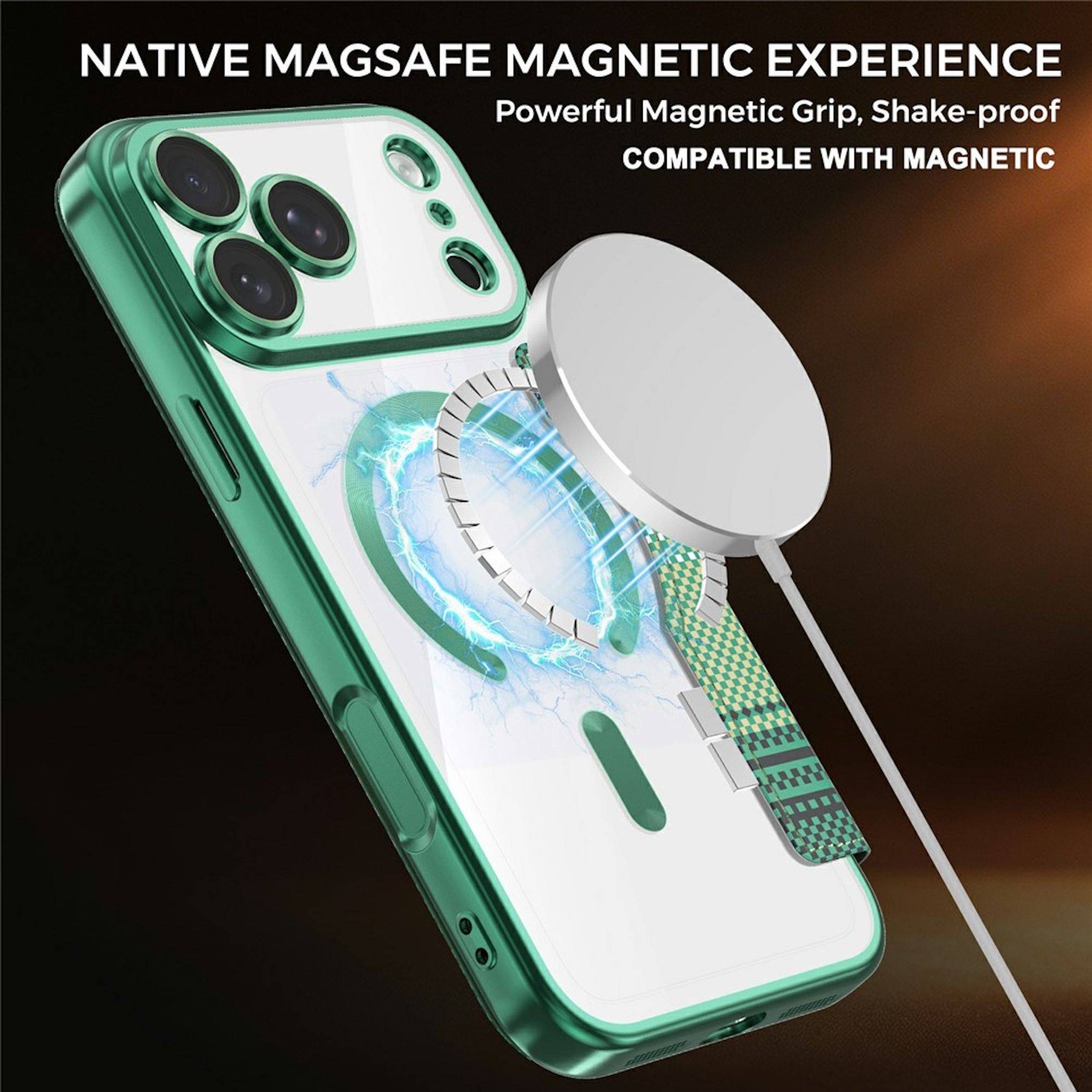 MagSafe Handyhülle für Apple iPhone 18 Pro RFID Kamera Schutz Design Case Grün-2