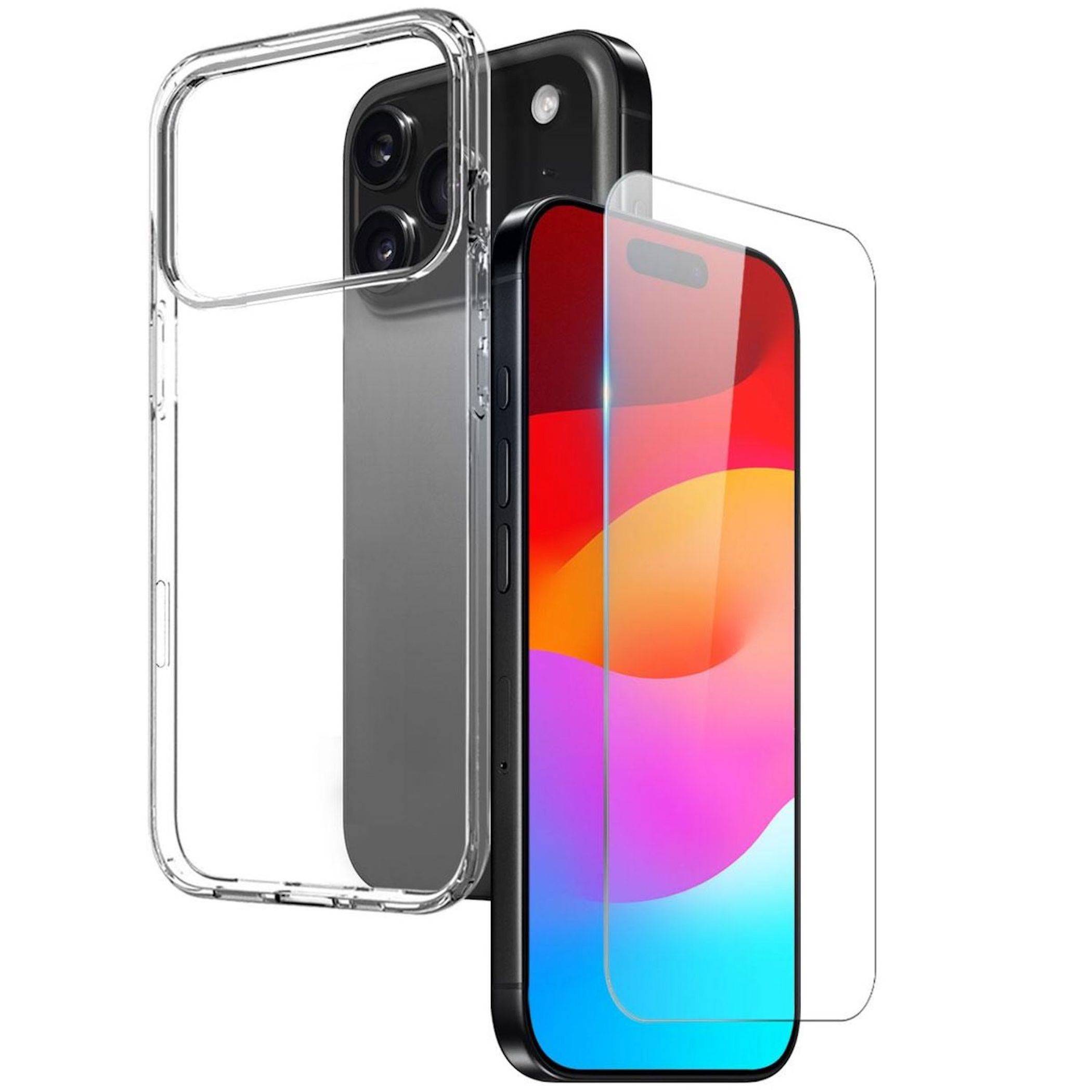 Silikon Handyhülle + 9H Schutzglas für Apple iPhone 18 Pro TPU Set Transparent-0