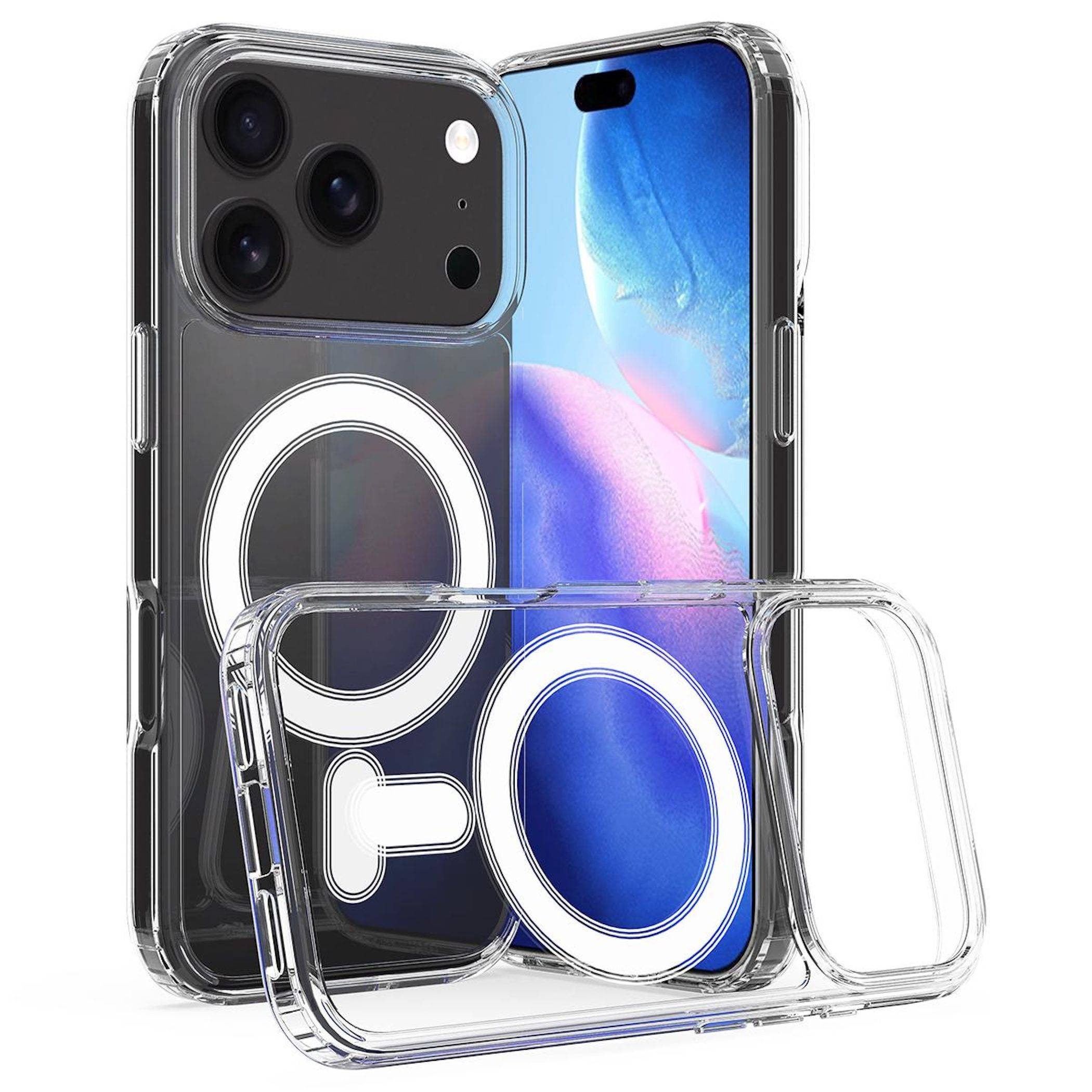MagSafe TPU Handyhülle für Apple iPhone 18 Pro Magnetring Stoßschutz Transparent-0