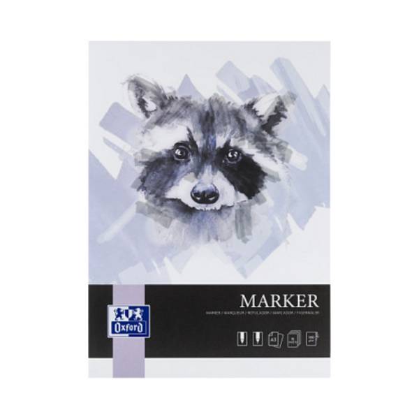 Oxford Art Markerblock"Marker" DIN A3 15 Blatt 180 g/qm stabile Karton-Rueckseit