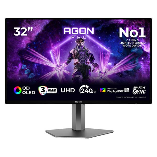 AOC AGON PRO AG6 Series OLED-Monitor Gaming 81,3 cm 32" 31.5" sichtbar 3840 x 2160 4K UHD 2160p @ 240 Hz 1000 cd/m²