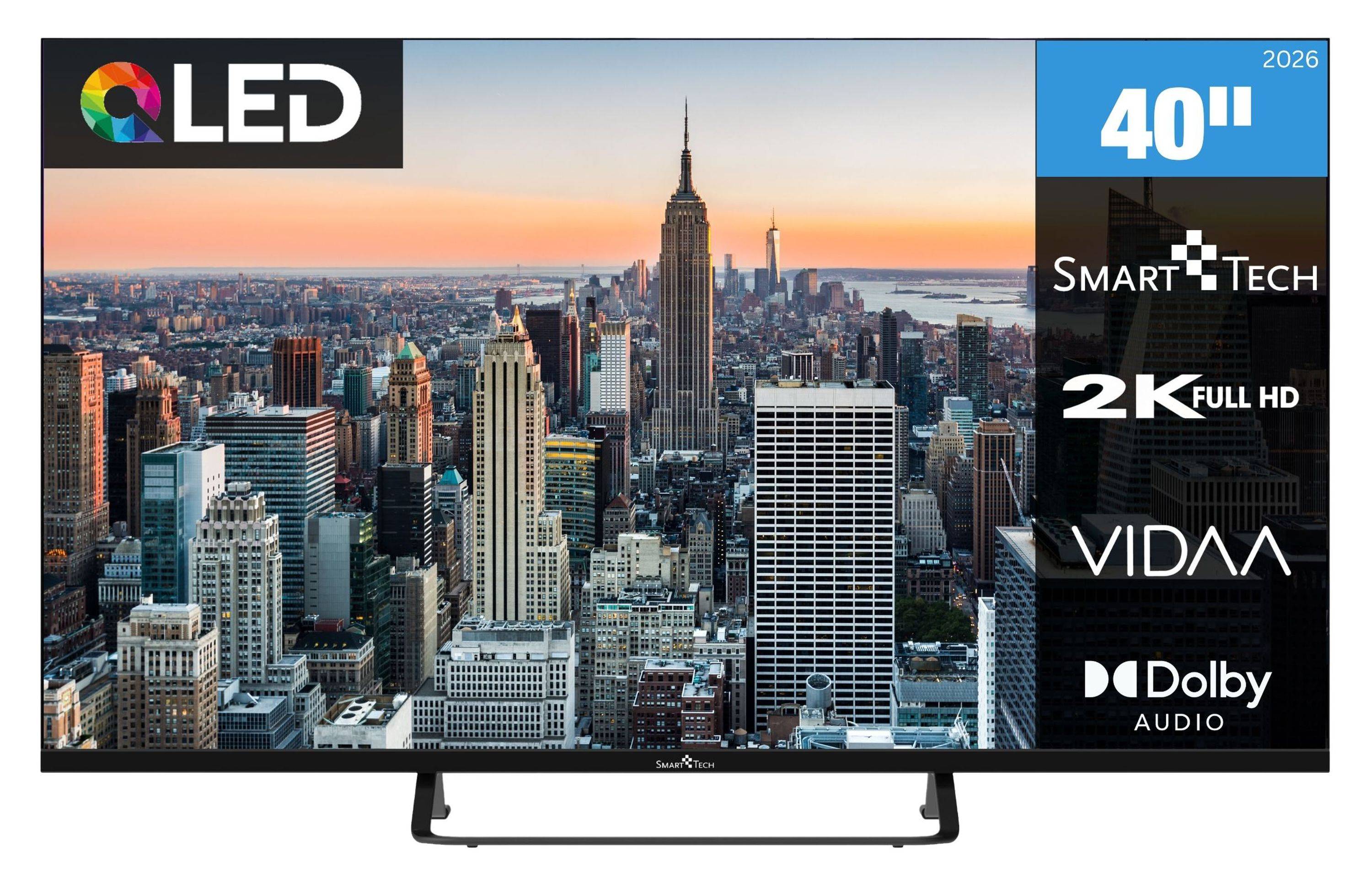 Smart Tech 40QV02V QLED Fernseher 40 Zoll Smart TV VIDAA Full HD Auflösung und Triple-Tuner (2026)-0