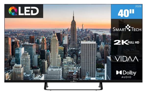 Smart Tech 40QV02V QLED Fernseher 40 Zoll Smart TV VIDAA Full HD Auflösung und Triple-Tuner (2026)