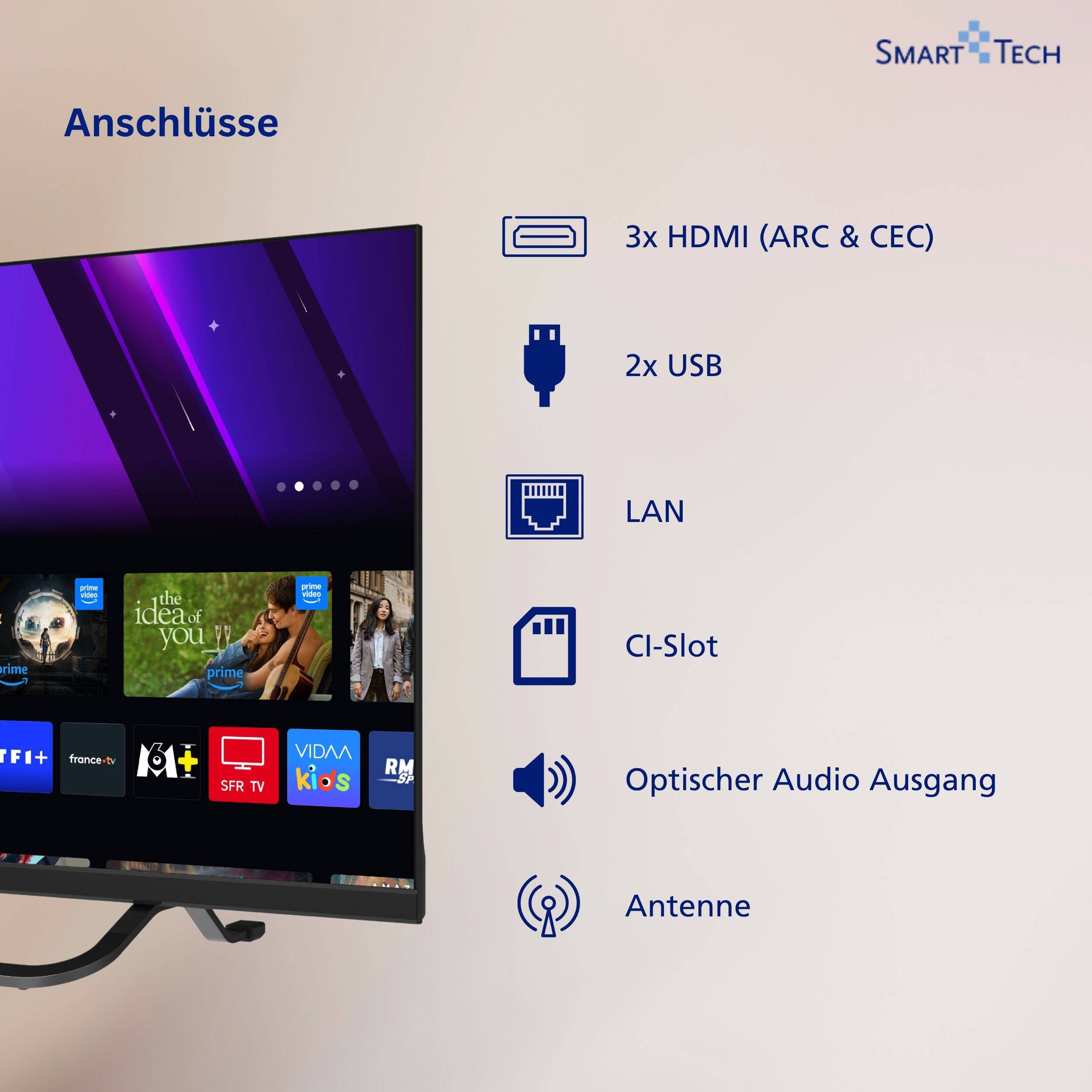 Smart Tech 24QV02VC QLED Fernseher 40 Zoll Smart TV VIDAA HD ready, 12 Volt und Triple-Tuner (2026)-3