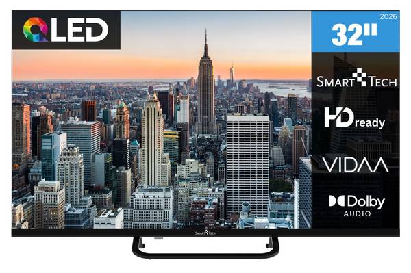 Smart Tech 32QV02V QLED Fernseher 40 Zoll Smart TV VIDAA HD ready Auflösung und Triple-Tuner (2026)