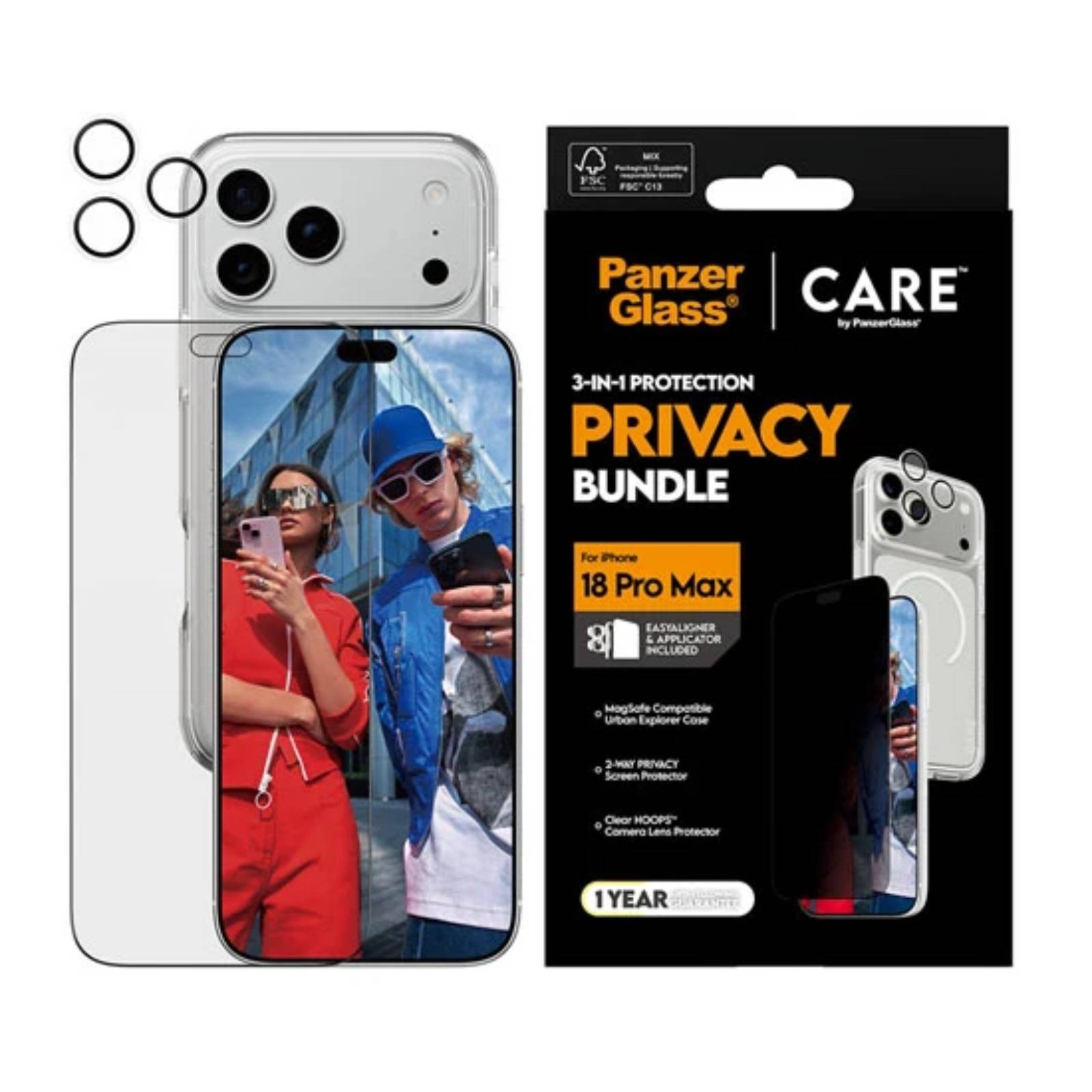 PanzerGlass PG PGC Privacy Flagship 3-in-1 Bundle iP-2