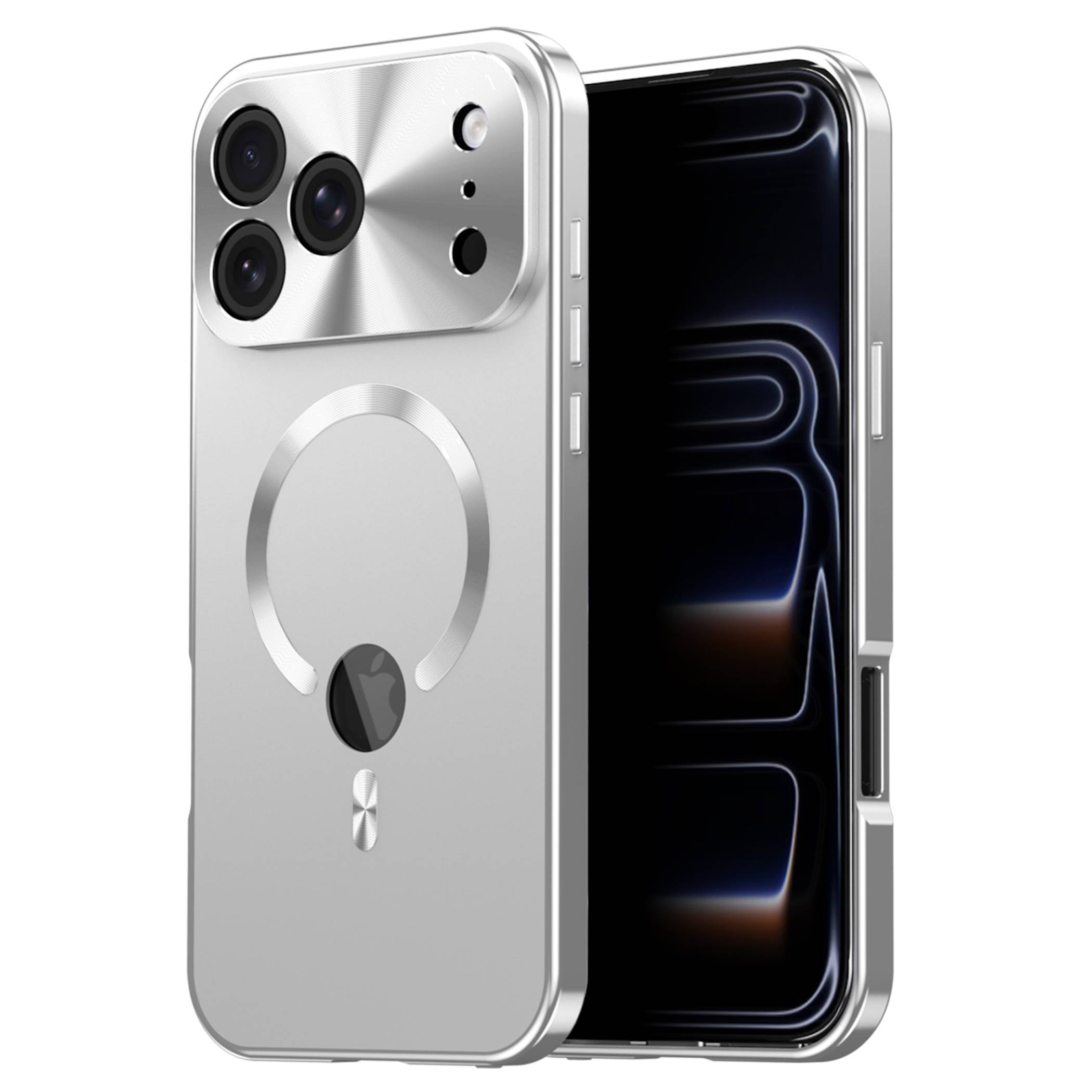 Magsafe Handyhülle + Privacy Hart Schutz Glas für Apple iPhone 18 Pro Max Metall-0
