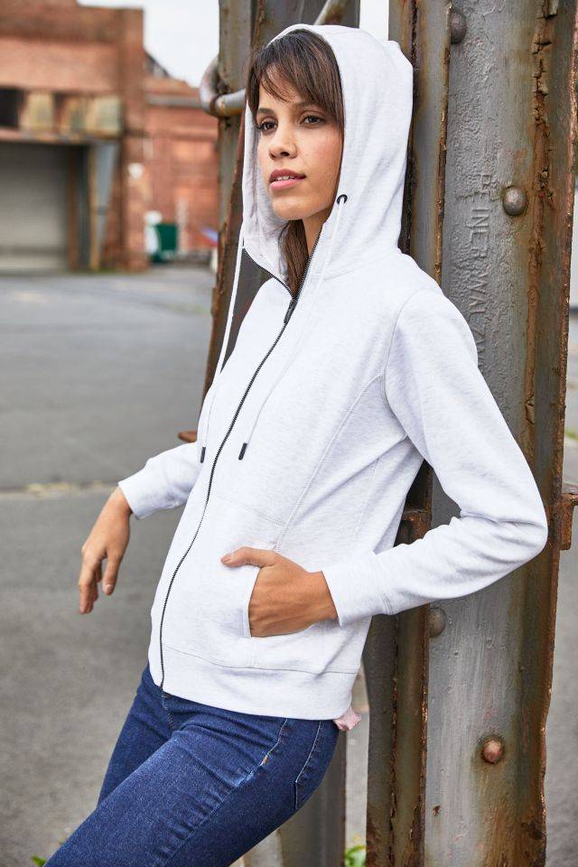 Ladies' Zip Hoody Sweatjacke mit Kapuze und Reißverschluss schwarz, Gr. XL-2