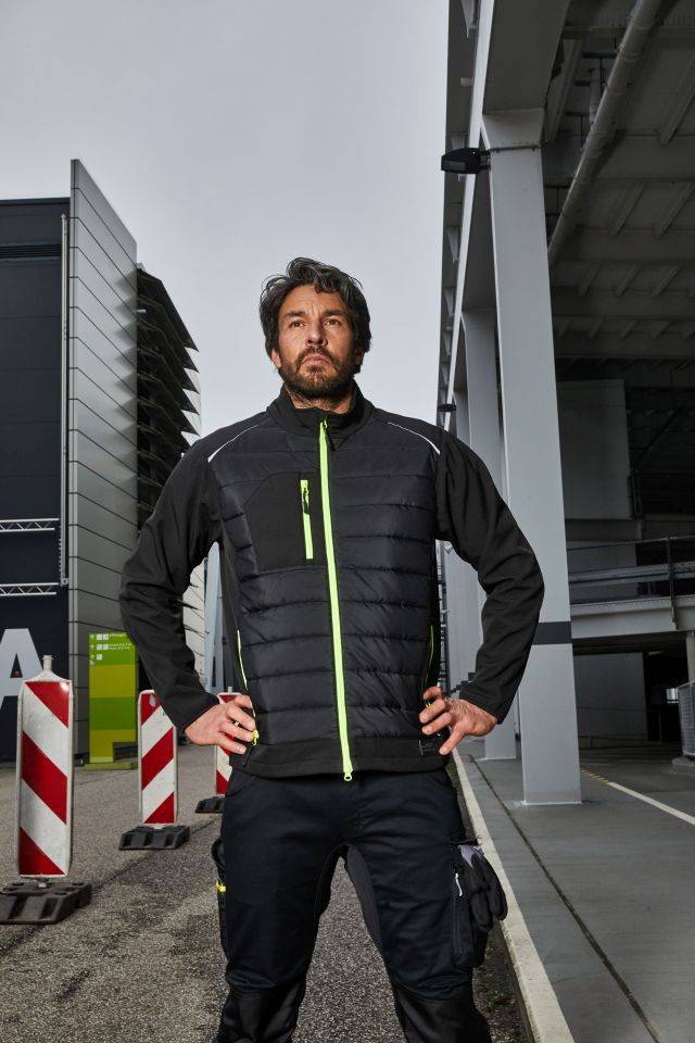 Men's Hybrid Jacket Softshelljacke im attraktiven Materialmix grau, Gr. 5XL-1