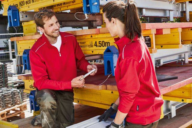 Workwear Half-Zip Sweat - SOLID - Sweatshirt mit Stehkragen, Reißverschluss und Kontrastpaspel grau, Gr. S-2