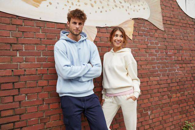 Men's Lounge Hoody Stylisches Kapuzensweat, leicht oversized gelb, Gr. S-2