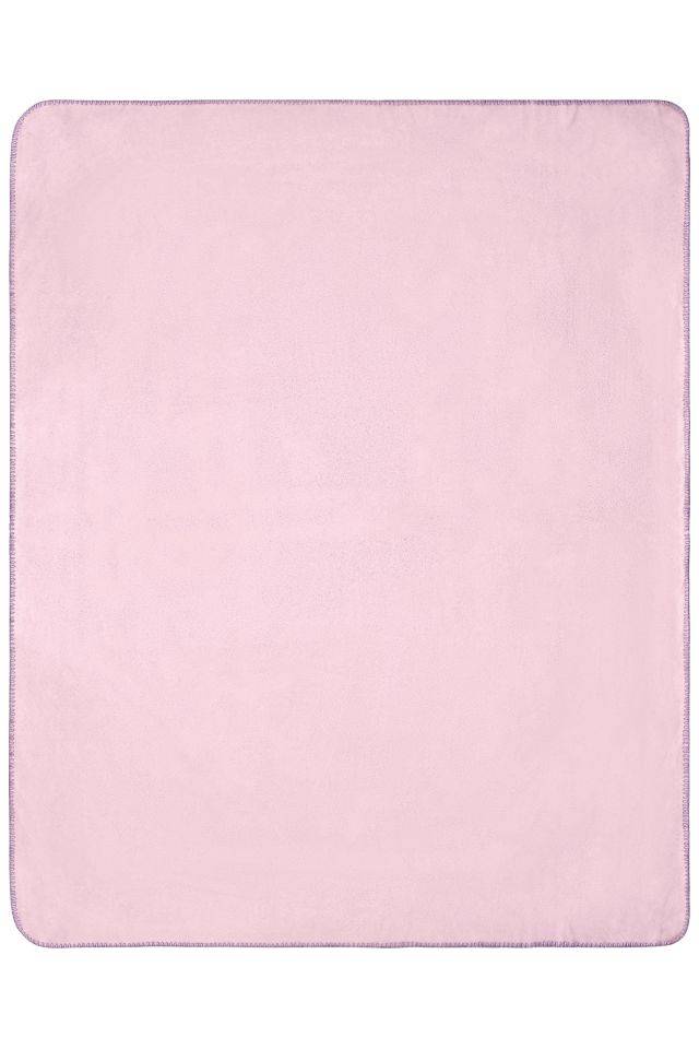 Fleece Blanket Fleecedecke mit gekettelten Kanten pink, Gr. one size-1