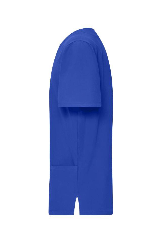 Men's Stretch-Kasack Elastischer Kasack mit V-Ausschnitt blau, Gr. L-3