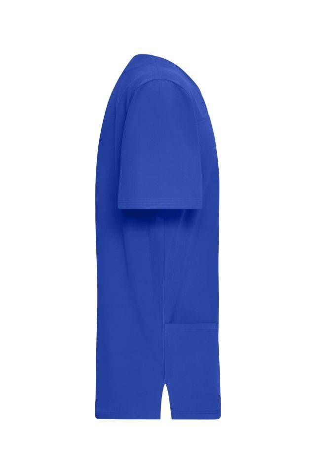 Men's Stretch-Kasack Elastischer Kasack mit V-Ausschnitt blau, Gr. L-4