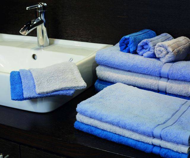 Hand Towel Handtuch im dezenten Design blau, Gr. 50 x 100 cm-1