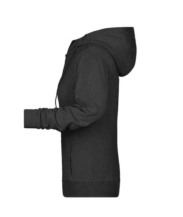 Ladies' Zip Hoody Sweatjacke mit Kapuze und Reißverschluss schwarz, Gr. XL-4