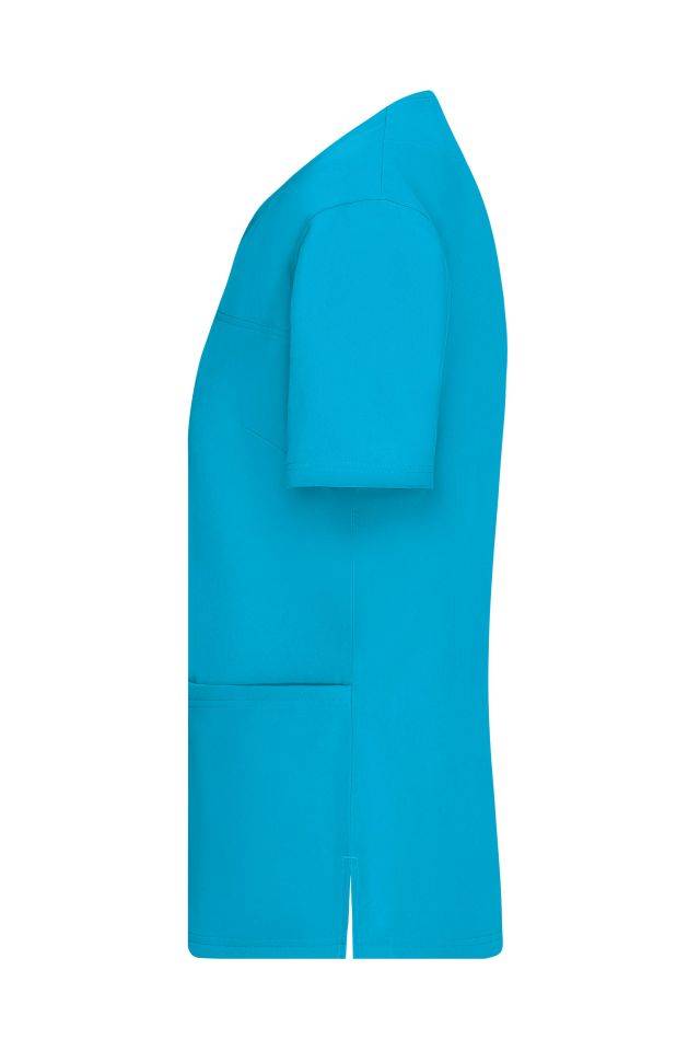 Ladies' Stretch-Kasack Elastischer Kasack mit V-Ausschnitt blau, Gr. 4XL-3
