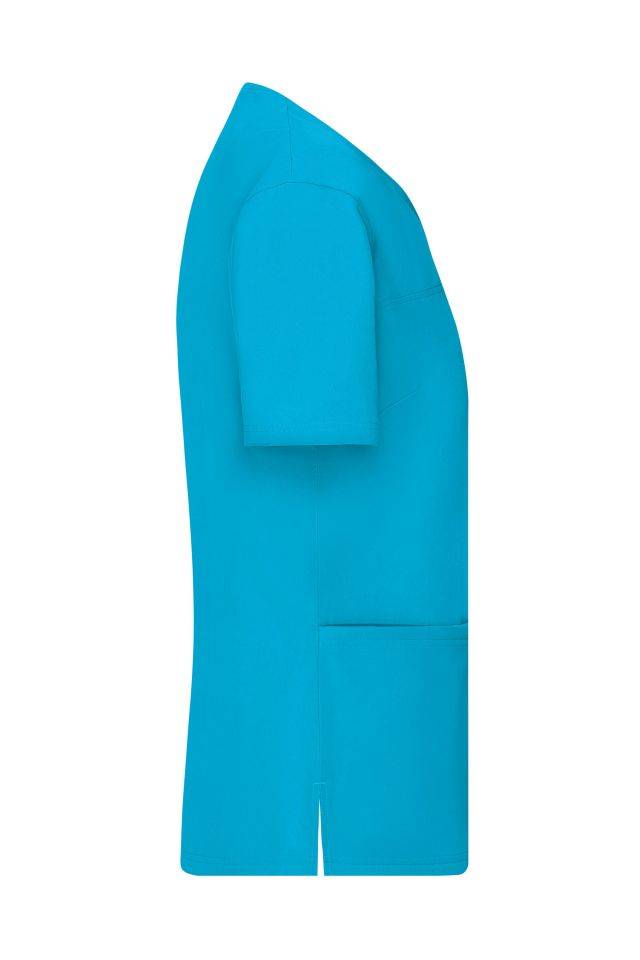 Ladies' Stretch-Kasack Elastischer Kasack mit V-Ausschnitt blau, Gr. 4XL-4
